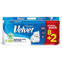 Papier toaletowy Velvet Delikatnie biay (8+2)